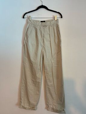 Stan Ray Beige Wide Leg Pleated Trousers